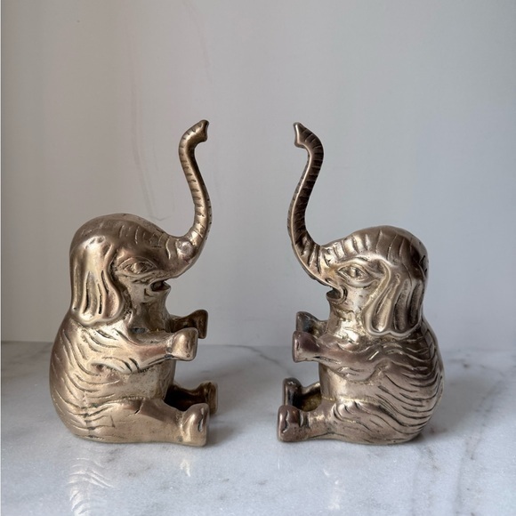Other - Gold Elephant Bookends brass